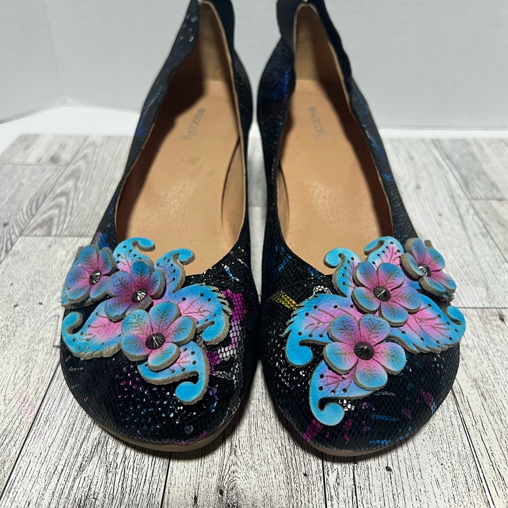 Socofy Leather wearable art shoes pumps size size 36 -5-5.5